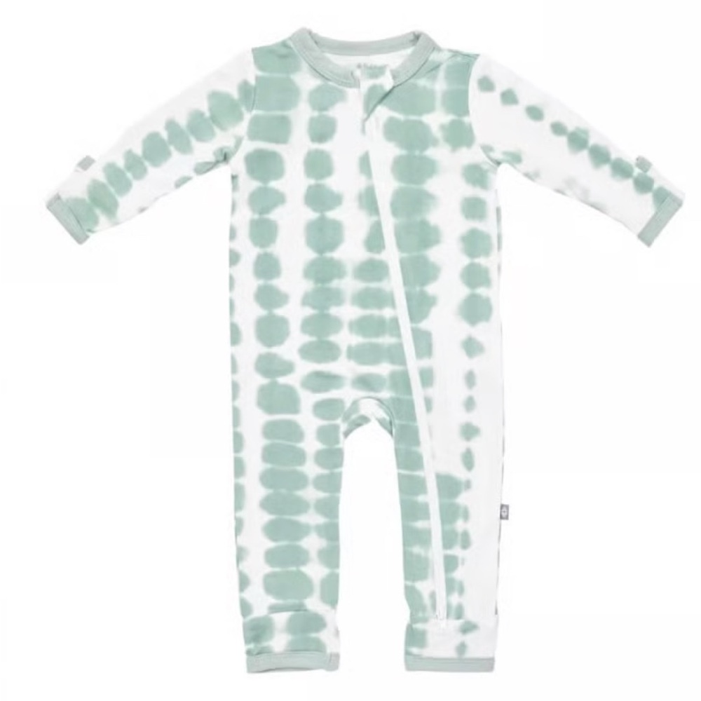 KYTE BABY sage riptide romper zip up 3T tie  dye Kids One Piece EUC pajamas